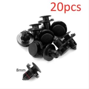 Set 20 đinh tán nhựa 8mm (ĐEN NHÁM) cho xe hơi nút nhấn chốt vít nhựa cho ô tô