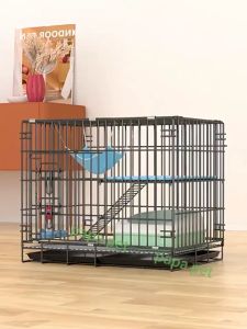 Foldable pet cage cat cage for dog with Poop Tray Heavy Duty Pet Collapsible Cage