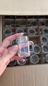 Portable Glass Dispensing Bottles with Handle Liquid Leak-proof Storage Cup Coffee Honey Lemon Juice Office Party Travel Kitchen