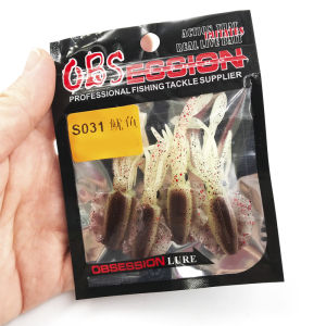 TEASER 4PC/BAG S031 6CM Miniature Small Squid Lure Soft Bait Nightlight Sea Fishing Octopus Squid Fake Bait Biomimetic Bait