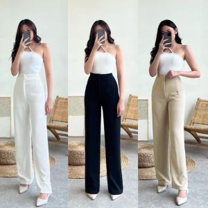CELANA WANITA COZIE KNIT PANTS HIGHWAIST KULOT KNIT LOOSE KOREAN STYLE