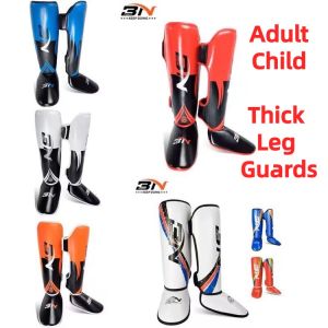 BN Muay Thai Leg Guards Kids Adults MMA Wushu Kickboxing Boxing Sanda Fighting Training Calf Guards With Instep Training Gear