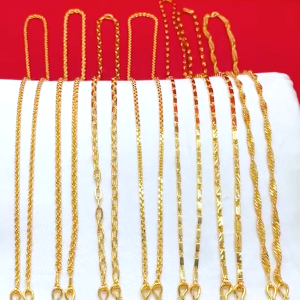 สร้อยคอทองเทียบเท่า 1 บาท ความยาว 24 นิ้ว คละแบบ ดีไซน์สวยเหมือนจริง ทันสมัย ทองหุ้ม เรียบหรู ส่งไว ราคาไม่แพง มีปลายทาง