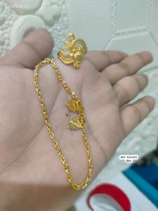 Set gelang dan cincin koin91 lapis emas 24k