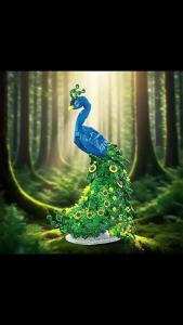 Creative 807PCS Peacock Building Blocks Bird Kit Flower Animal Series Model Assembly Brick Home Decoration Toy Gift For Boy Girl