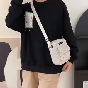 Tas Selempang Corduroy Mini Kekinian Terbaru Slingbag Wanita Pria Premium Terlaris - YS18