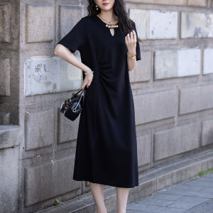 DAIXIANGFEIZI | Summer New Large Size Short Sleeve Petite Bestselling A-line Elegant Midi Dress