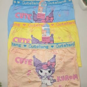 ISWA 3pcs 6pcs Celana Dalam Boxer Anak Perempuan Karakter Kuromi Usia 1 - 6 Tahun Bahan Adem