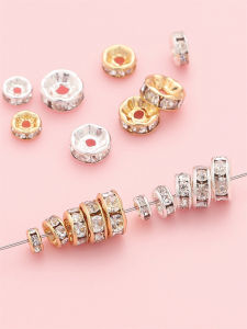 14K Gold Plated Copper Diamond Circle Handmade DIY Materials Jewelry Accessories Bracelet Necklace Spacer Beads Stringing Material