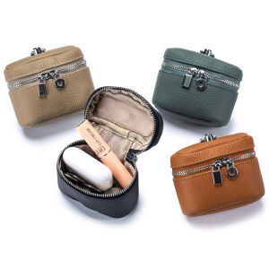 EverToner New Womens Genuine Leather Compact Halterneck Coin Purses Portable Makeup Storage Bag Mini Headphone Bags