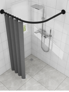 ชุดราวม่านห้องน้ํารูปโค้งกันน้ํา โพลีเอสเตอร์ ชุดแขวนม่านพาร์ทิชันสําหรับห้องอาบน้ําสไตล์สแกนดิเนเวียน