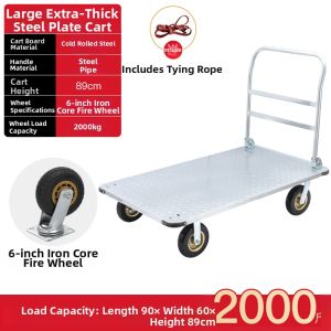 Folding Durable Hand Cart with Silent Wheels for Home Goods Transport