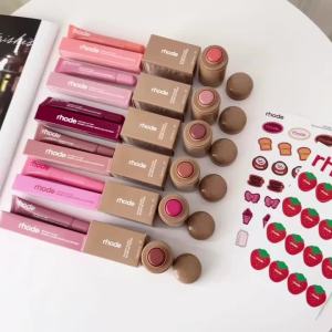 rhode | Hot Rhode Lip Gloss Cheek Blush Cream Blusher Stick Ribbon Salty Tan Raspberry Orange Long Lasting Lipstick INS with Stickers