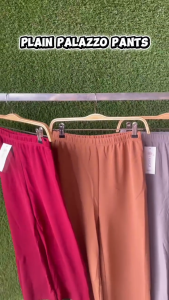 PENKO_ Muslimah Women Seluar Labuh Stretchable Long Trousers Plain Palazzo