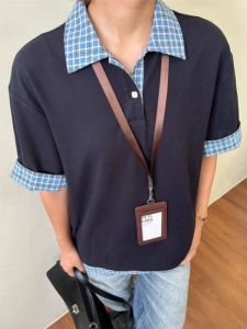 Áo Thun Polo Kẻ Caro Hai Mảnh Phong Cách Mỹ Cổ Điển Cho Nam Và Nữ Mùa Hè Thường Ngày Rộng Rãi Tay Ngắn Thoáng Khí