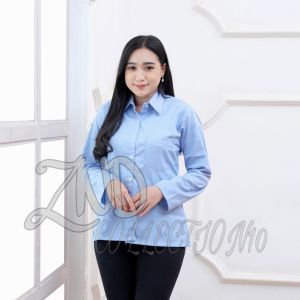 Baju kemeja wanita biru telur asin kemeja pabrik kemeja kantor kemeja blouse