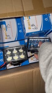 1 đôi đèn trợ sáng 6 bóng RL cao cấp lắp cho xe máy ô tô các loại 8V 12V 24v đến 80V lắp cho xe ô tô phổ biến