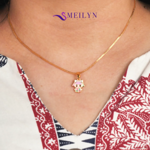 MEILYN Kalung Italy Model Bandul LOL Bliss Perhiasan Anak Lapis Emas 0211210075