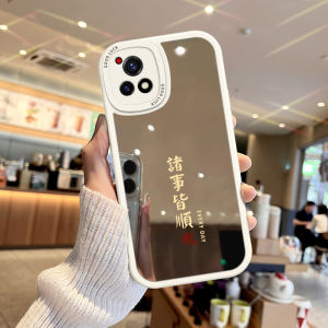 Full Cover Soft Silicone Mirror Phone Case for VIVOy52s Y77 Y3 Y31s Y53s Y55s Y33s Y93s Y70s T Anti-Fall Cosmetic Mirror Case