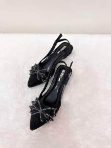 sepatu flat shoes wanita Dearva Lusica 03 bahan glitter premium Import tali belakang