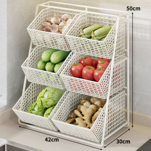 QINQI | Multi-Layer Kitchen Countertop Vegetable & Spice Storage Rack
