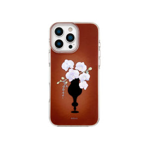Ufull Ins Vintage Oil Painting Vase Silicone Phone Case for Apple 16 pro Max 17 pro Max New iPhone 13 Womens Model 15 New Chinese Style 14 pro Max Artistic Design