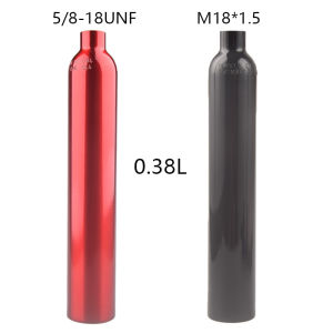 HPA M18*1.5 Or 5/8-18UNF 0.38L High Pressure Air Tank Aluminum Bottle 3000PSI Scuba Cylinder Red/Black