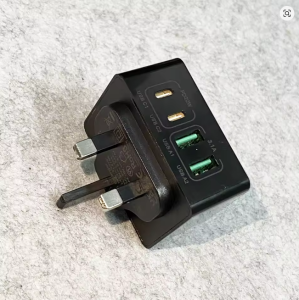 40W 4-Port USB C Fast Charger UK Plug PD QC3.0 Power Adapter Dual USB C+2A Wall Charger for iPhone Samsung iPad Etc
