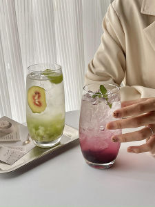 Cốc Thủy Tinh Trong Suốt Phong Cách INS Cốc Đựng Nước Ngọt Cốc Đựng Trà Trái Cây Cốc Mojito Cốc Đựng Cà Phê Cốc Đựng Đồ Uống