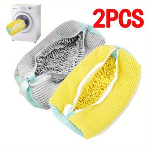 2pcs Shoe Washing Machine Bags Reusable Sneaker Shoe Cleaning Bags for Washing Machine Shoe Laundry Bags for Washer and Dryer