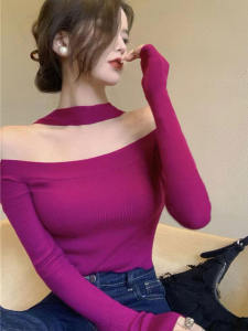 สไตล์เกาหลี ฤดูใบไม้ร่วง ถัก เสื้อสวม แขนสั้นคอกลม สลิมฟิต สตรีทแวร์ ผู้หญิง เสื้อสเวตเตอร์ วัสดุอื่นๆ 100%