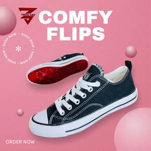 THREE LIKE CLASS SEPATU CANVAS SEKOLAH SNEAKER HITAM PRIA DAN WANITA