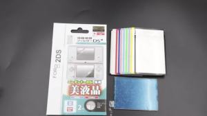 1Set For 2DS Plastic Touch Digitizer + Top Outer Screen Lens + Top Bottom LCD Screen Protector Film Replacement Repair Parts Kit