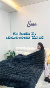 Chăn lông hồ ly 2 mặt cao cấp EMA lông cáo mềm mịn giữ ấm nhanh chạm là mê