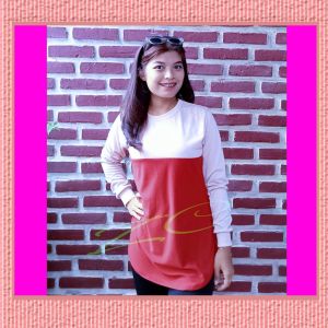 Atasan Kaos Wanita Dewasa Lengan Panjang