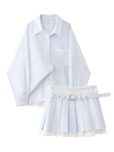 Váy Ngắn Xếp Ly Viền Ren Phong Cách Hàn Quốc Cho Nữ Váy Ngắn Xếp Ly Chữ a Chống Hở Hang Váy Ngắn Xếp Ly Họa Tiết Sọc