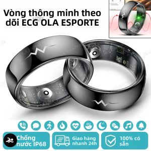Nhẫn Thông Minh ECG Dành Cho Nam & Nữ Theo Dõi Sức Khỏe Nhịp Tim & Nhiệt Độ Cơ Thể Chống Nước Nhắc Nhở Giấc Ngủ & Cuộc Gọi