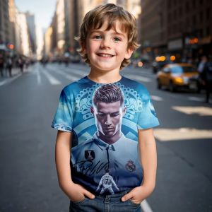 New European Football Kit Summer 2025 3D printed Spring/Summer Kids T-shirt by Cristiano Ronaldo