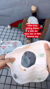 Yếm Ăn Dặm Yếm chống thấm cho bé sơ sinh xoay 360 độ yếm tròn cho bé yếm xốp quảng châu set 2 cái