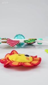 Adjustable Foldable Baby Crib Mobile Toy with Soft Night Light Musical Rattle Teether Hanging Arch for Newborn Infant Bed Strol
