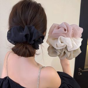 ตาข่ายฟองสบู่ลำไส้ใหญ่แหวนผมเชือกเครื่องประดับผมแหวนที่แต่งผมสวยหรู MODE Korea ของผู้หญิง