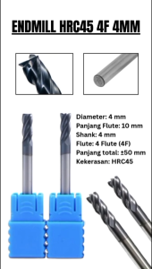 ms7 Endmill Diameter 4mm HRC45 Carbide 4F D4 End mill 4 mm