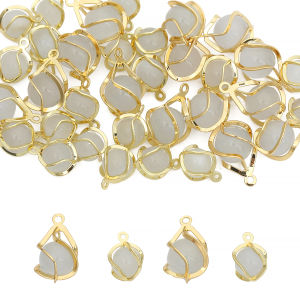 จี้เครื่องรางลูกปัดตาของแมวทองเหลืองเคลือบทอง14K 2ชิ้นสำหรับเครื่องประดับทำเครื่องเพชร DIY