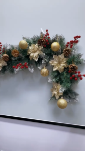 5.9Ft Snowflake Christmas DIY Garland Snow Garland with LED/Plug Lights Artificial Lighted Christmas Garland Decorations for Xmas Decor