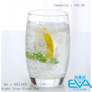 Ly Thuỷ Tinh Bầu Tròn Cao Chịu Nhiệt Deli 390ML Hight Disa Glass Cup ES1140