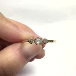 Huitan Minimalist Gold Color Thin Ring for Women with Cubic Zirconia Daily Wear Exquisite Accessories Statement Jewelry