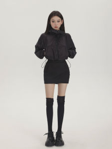 กระโปรงทรงเอเอวสูง ทรงสลิมฟิต ผู้หญิง ฤดูร้อน 2022 กระโปรงสั้นทรงเอทรงเข้ารูปสำหรับใส่ทำงาน สไตล์เกาหลี