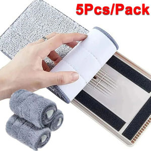 5pcs Microfiber Replacement Mop Cloth / Washable Spray Dust Mop Cloth / Household Mop Head Cleaning Pad for Dry and Wet / Flat Mop Replacement Heads / Microfiber Cleaning Pads for Squeeze Flat Mop