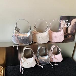 Girls Pink Polka Dot Handbag Bow Mini Crossbody