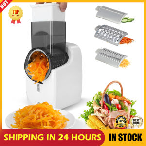 🌈【Ready Stock】🌈Electric cheese grinder multifunctional grinder electric salad machine fruit cutting machine multifunctional grinder fruit cutting machine automatic vegetable chopper slicer with multi cone blades for fruits and vegetables